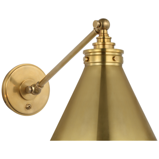Parkington Single Library Wall Light in Antique-Burnished Brass