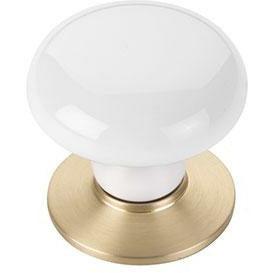 Porcelain Knob with Base - Ice White