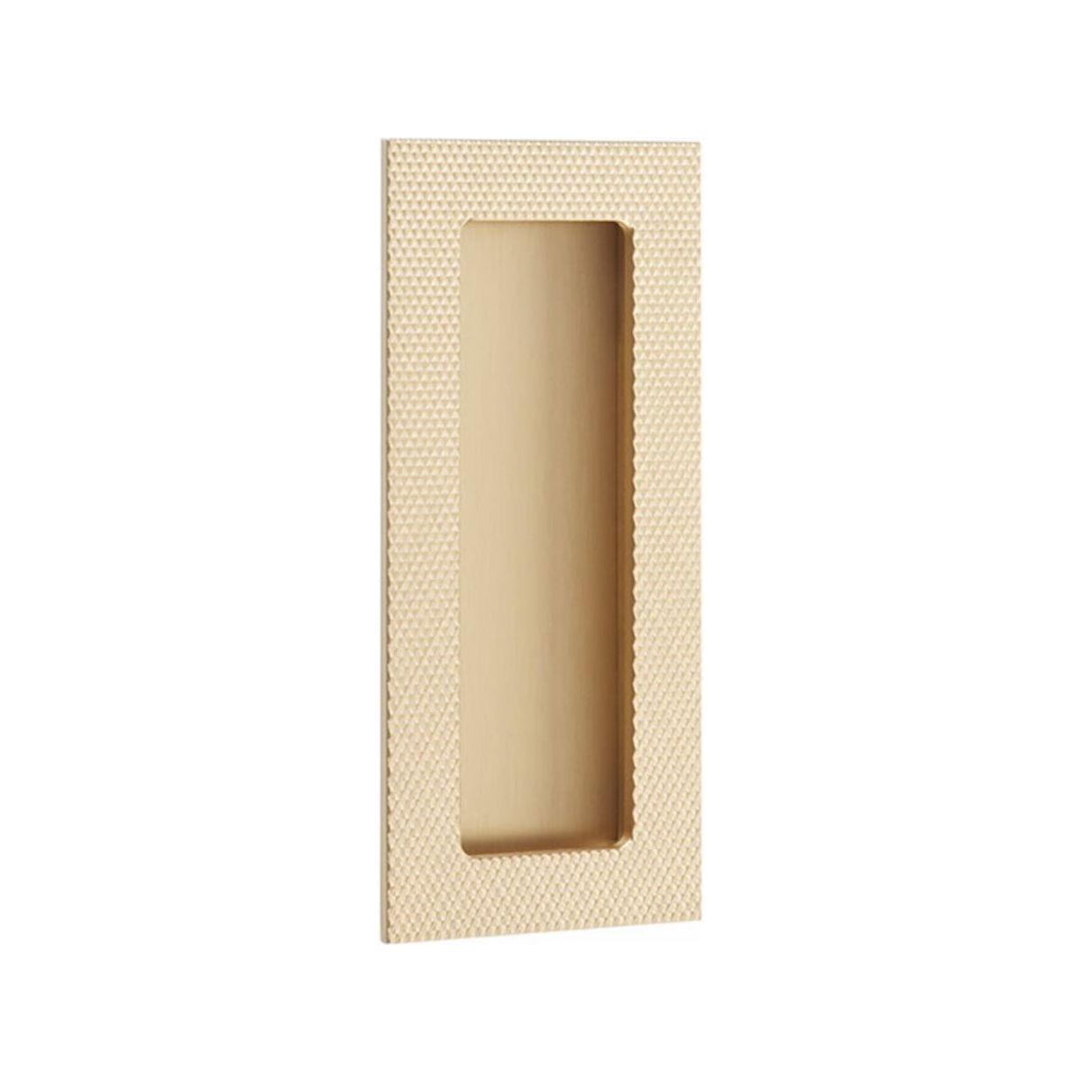 Modern Rectangular Knurled With Plain Pocket Flush Pull
