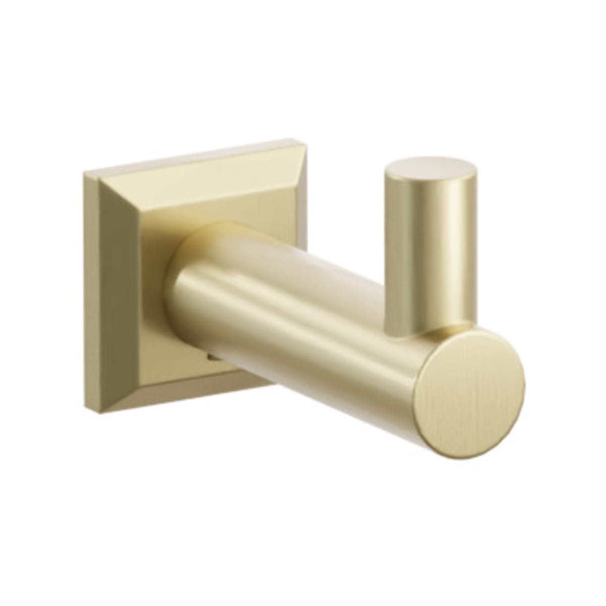 Modern Tubular Brass Single Hook with Rosette