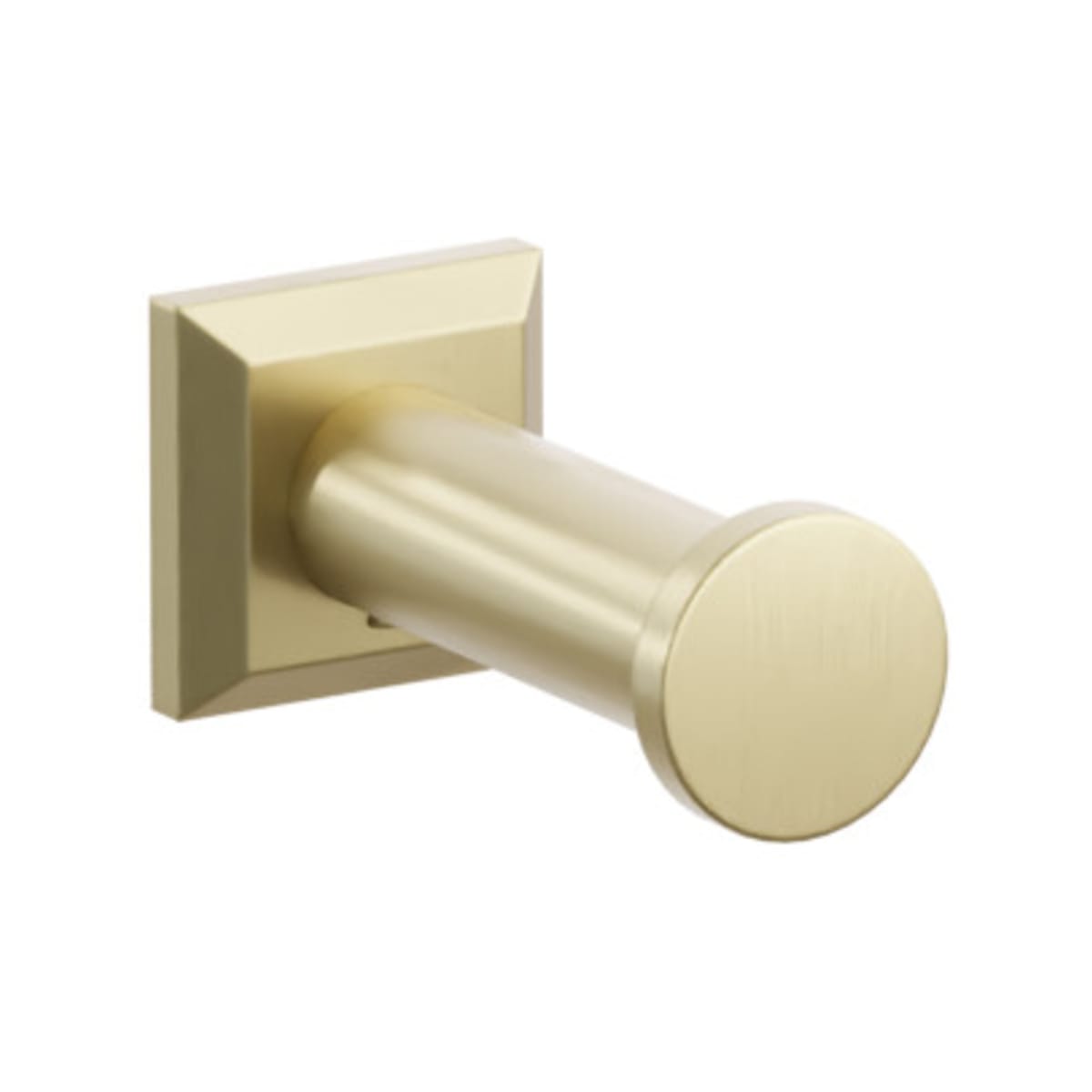 Modern Tubular Brass Single Robe Hook with Rosette