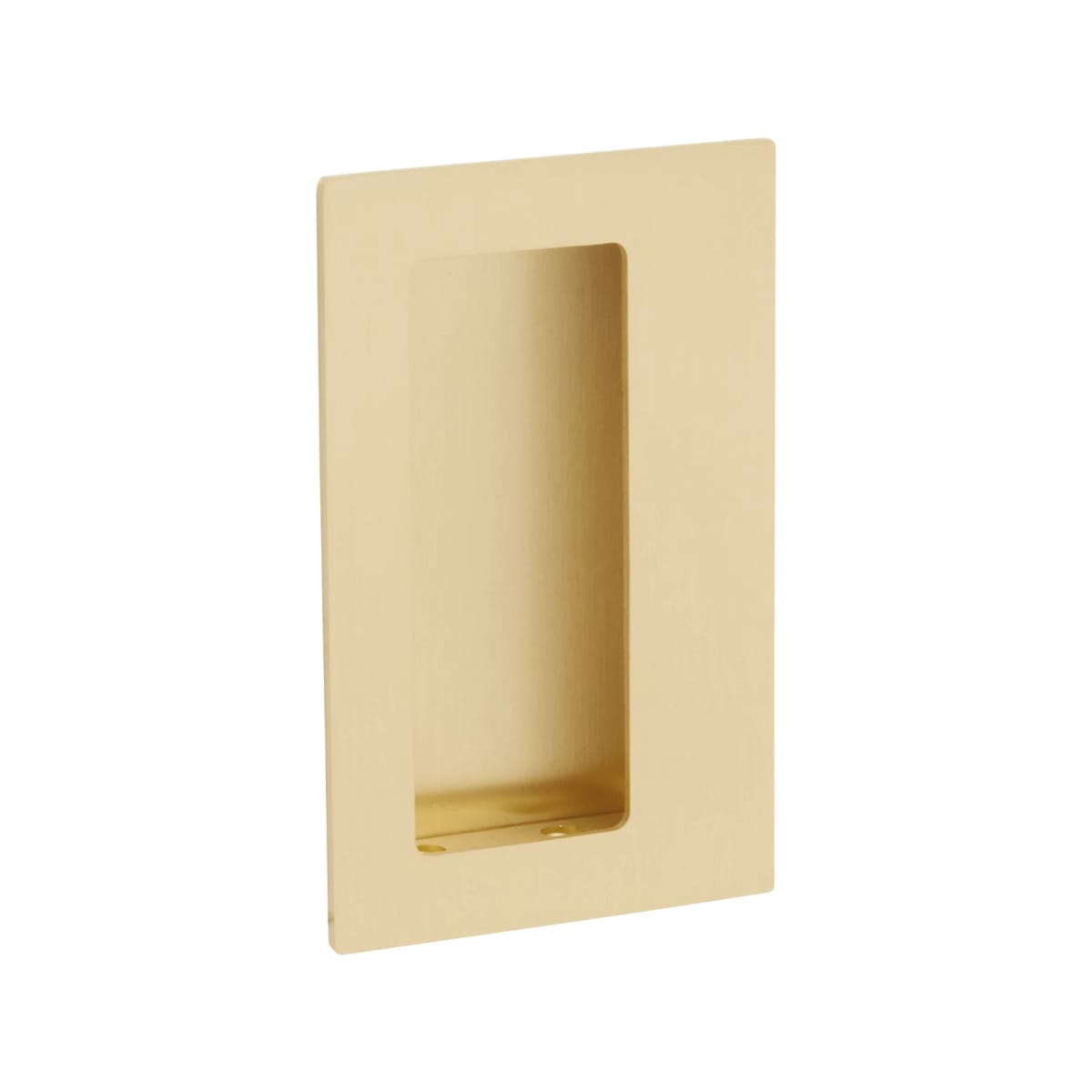 Brass Rectangular Flush Pull with Offset Pocket