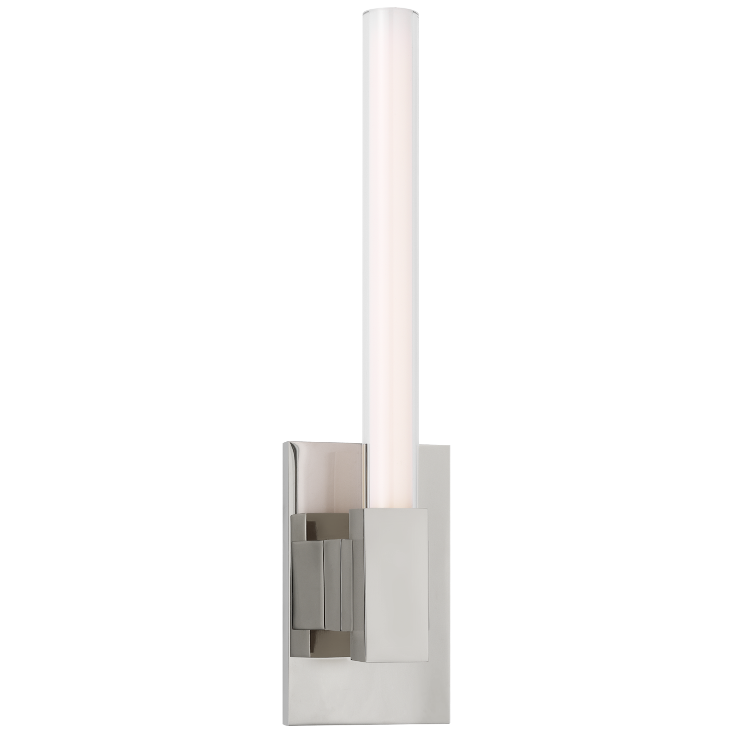 Mafra Small Sconce in Polished Nickel with White Glass