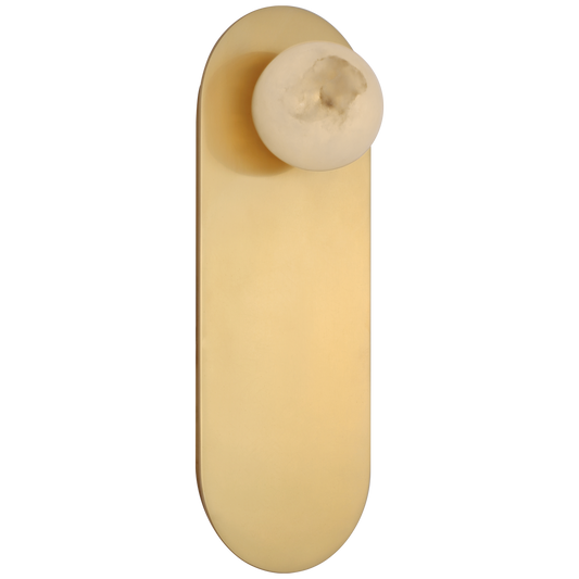 Pertica 9" Sconce in Mirrored Antique Brass with Alabaster