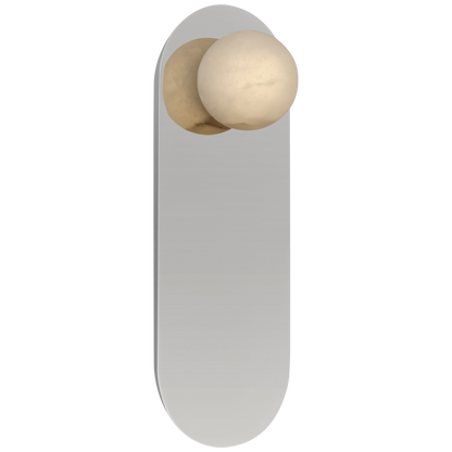 Pertica 9" Sconce in Polished Nickel with Alabaster