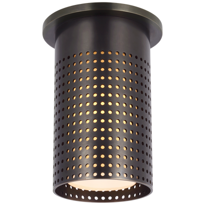 Precision Short Monopoint Flush Mount in Bronze with White Glass