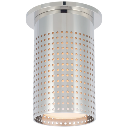 Precision Short Monopoint Flush Mount in Polished Nickel with White Glass