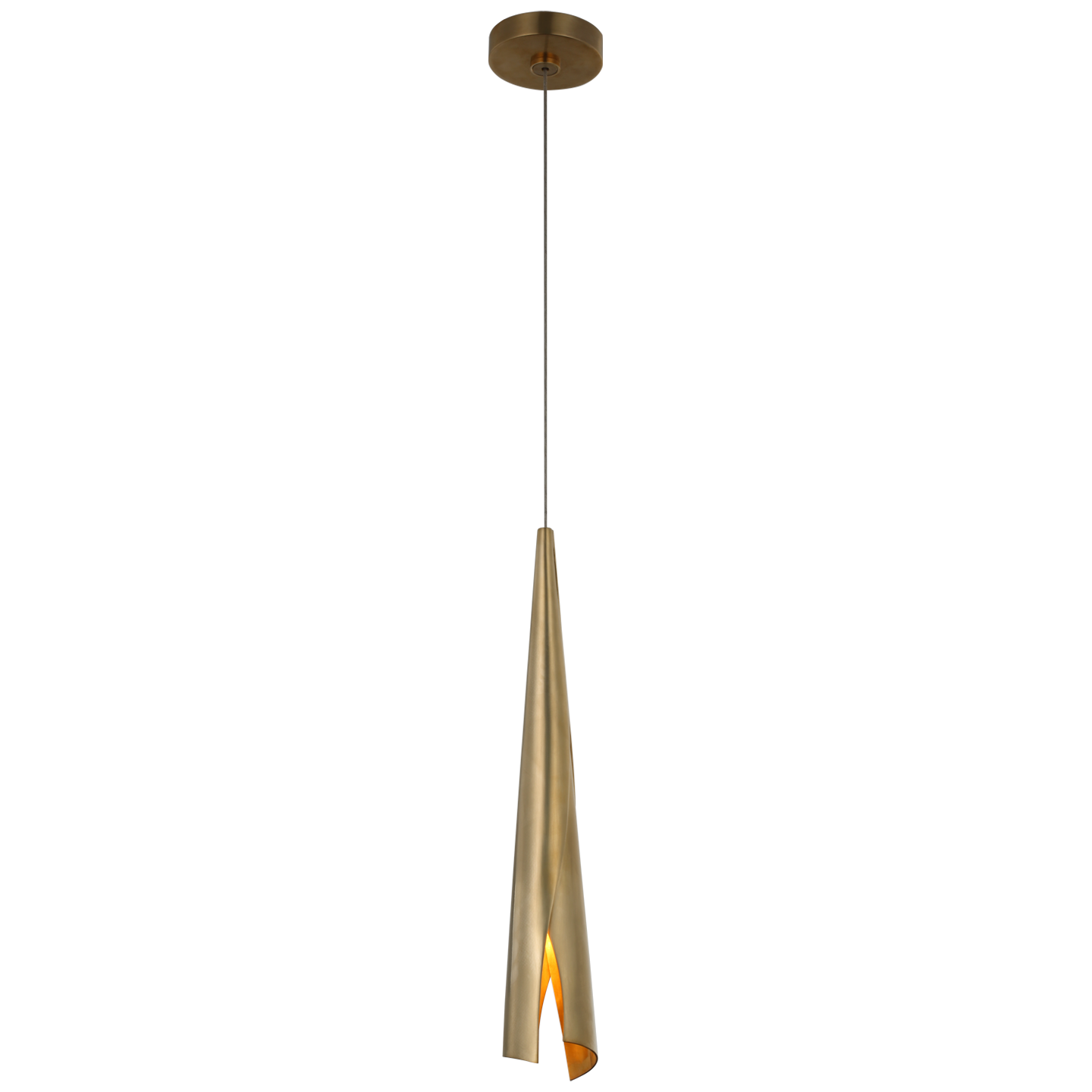 Piel Delicate Wrapped Pendant in Antique-Burnished Brass