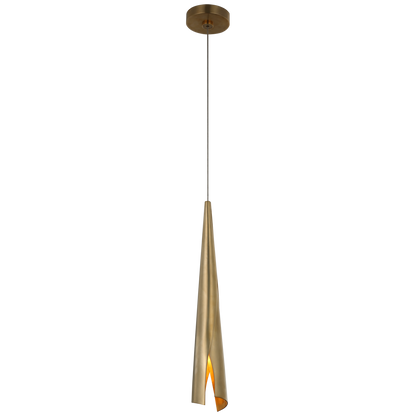 Piel Delicate Wrapped Pendant in Antique-Burnished Brass