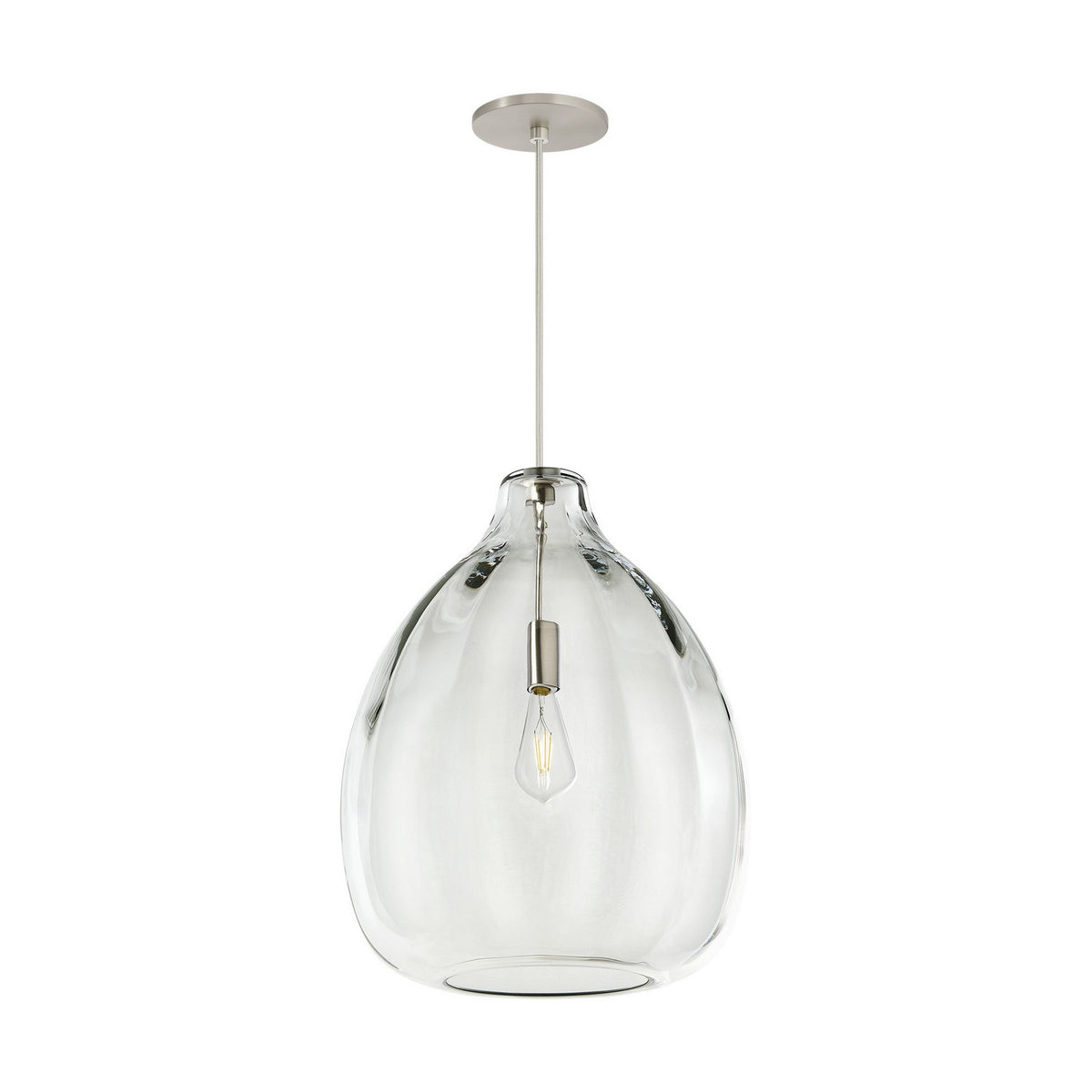 Harper One Light Pendant in Satin Nickel