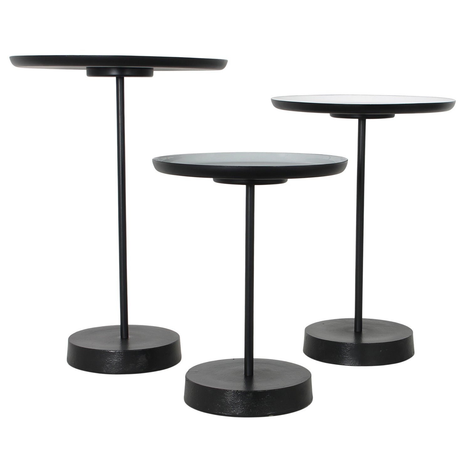 Table d'appoint Stepping Stone en métal enduit de poudre/émail blanc/beige/gris