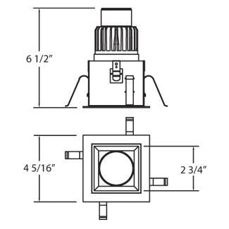 LED REC,4IN,SQ SPECULAR,CHR in Chrome