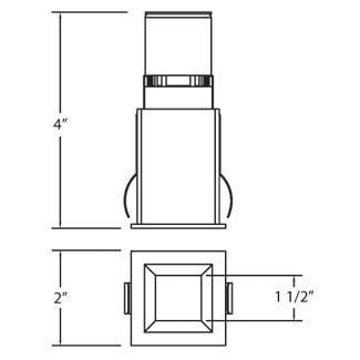 LED REC,2IN,3W,SQ,CHR/WHT in Chrome