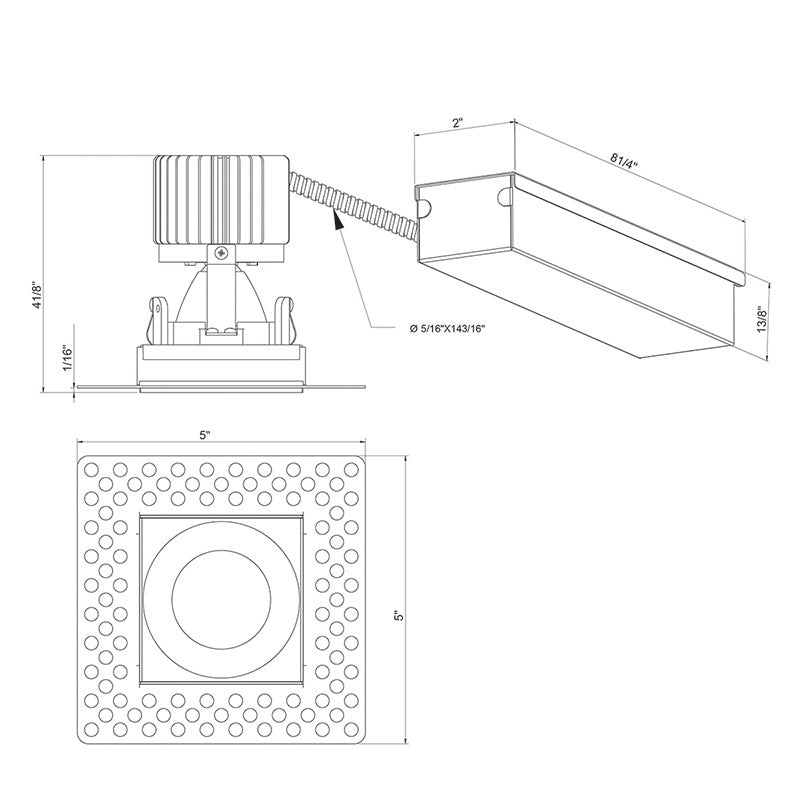 Amigo LED Recessed Fixture in Black