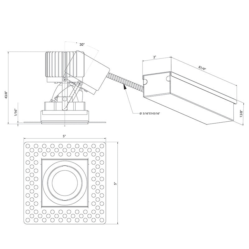 Amigo LED Recessed Fixture in Black