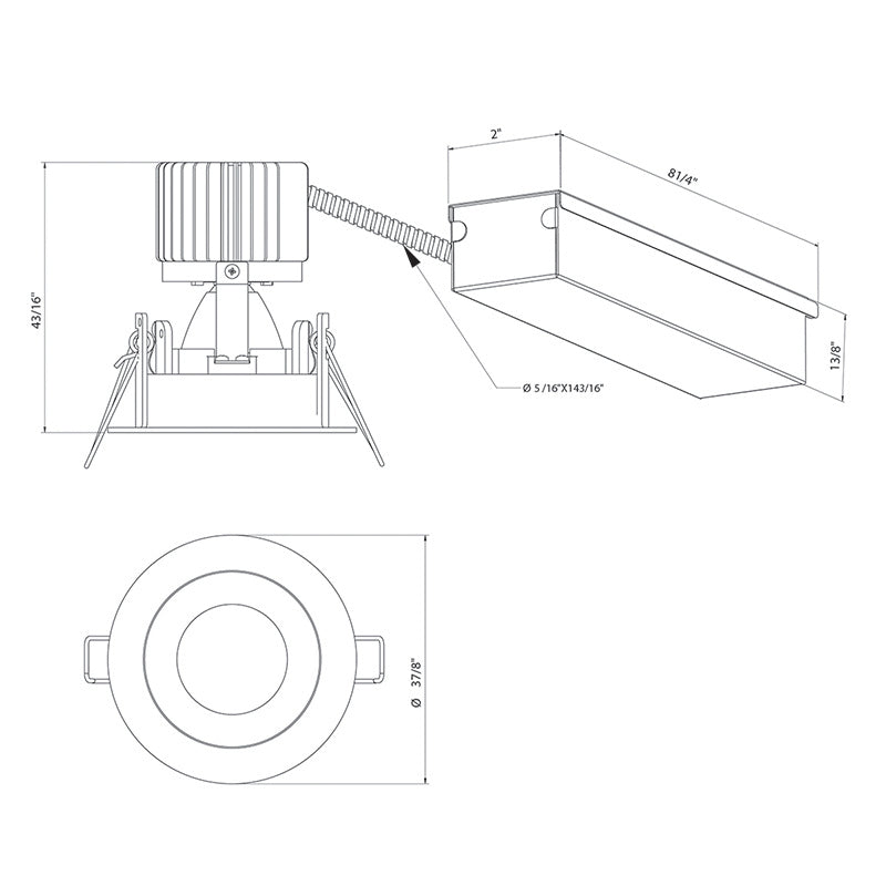 Amigo LED Recessed Fixture in White
