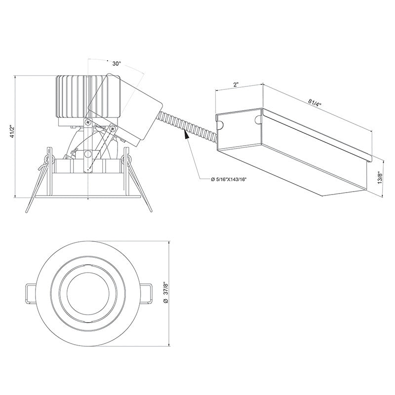 Amigo LED Recessed Fixture in White