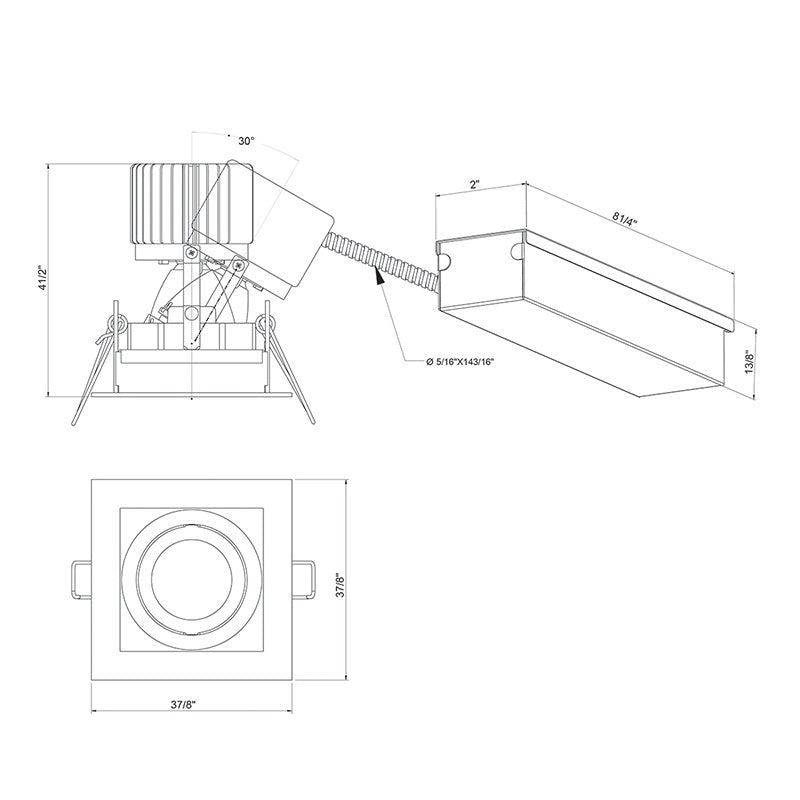 Amigo LED Recessed Fixture in White