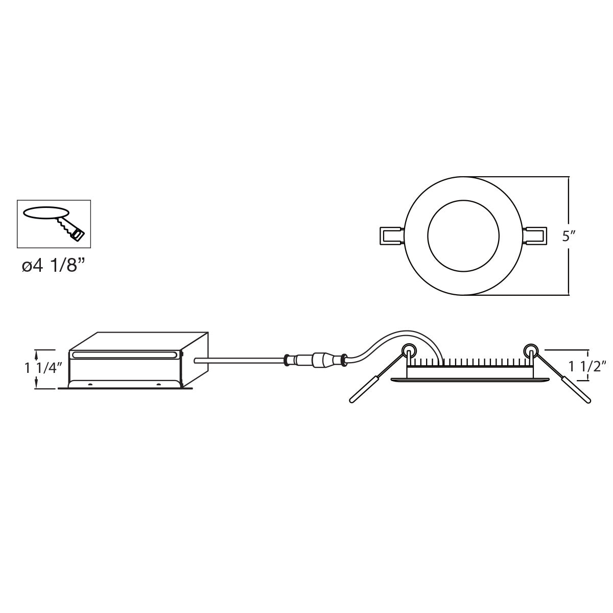LED SLIM LED SLIM REC, 4IN, 12W, RD, BLK in Black