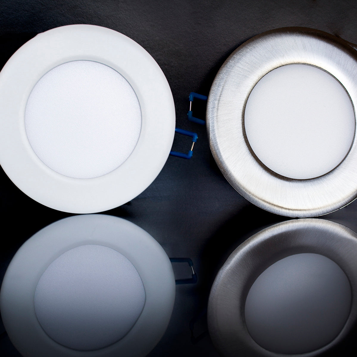 DEL LED DEL MINCE ENC,6PO,15W,RND,BN en nickel brossé