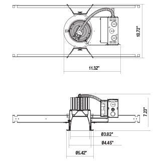 LED REC, 4IN, NC HSNG, 45W, WH/WHT in White