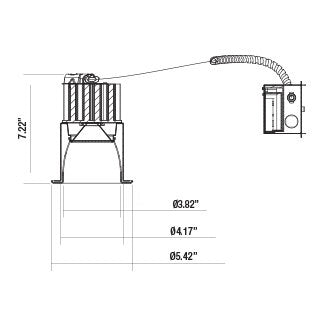 DEL ENCASTRÉE, 4 PO, BOÎTIER À DISTANCE, 45 W, BLANC/BLANC en blanc
