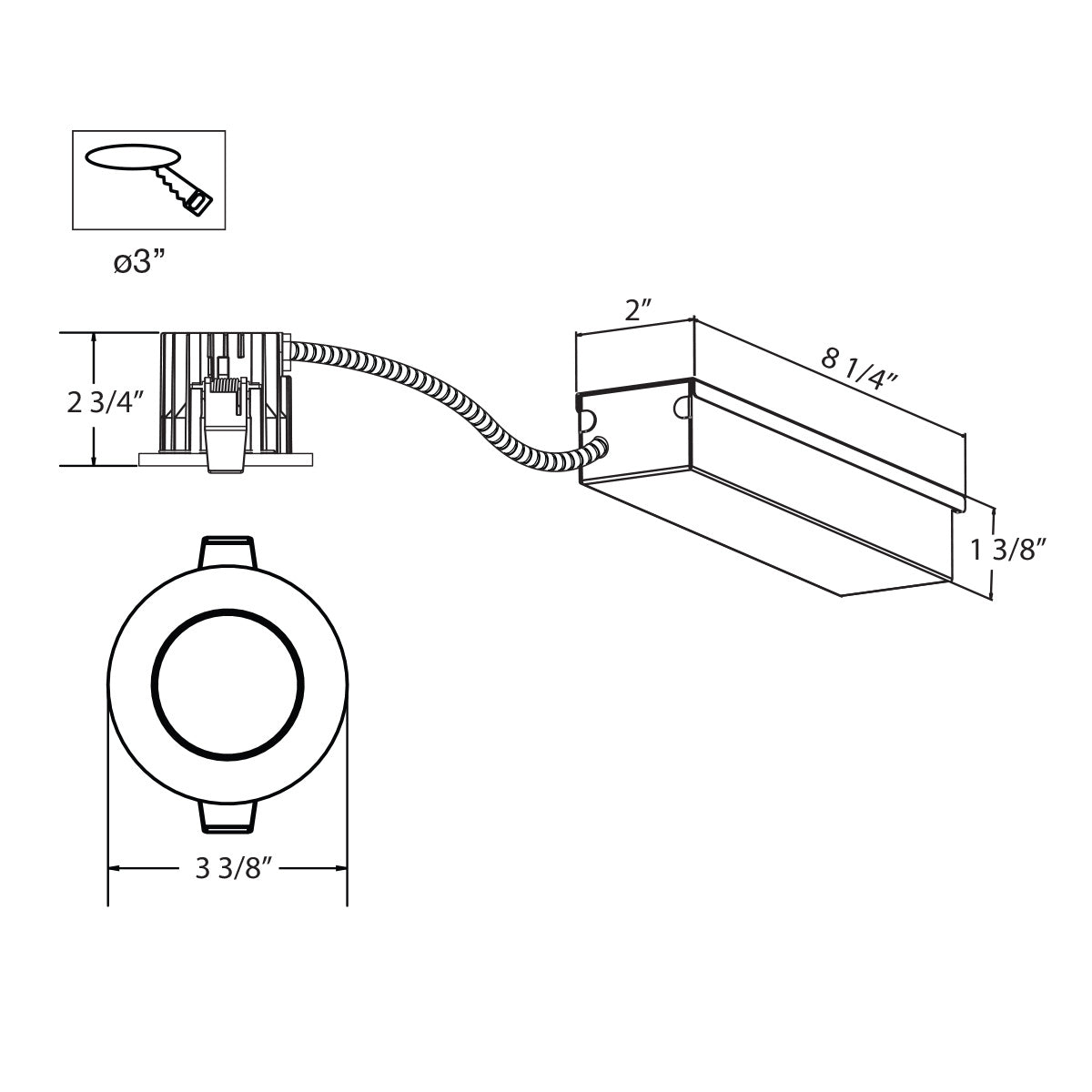 Amigo LED Recessed Fixture in White