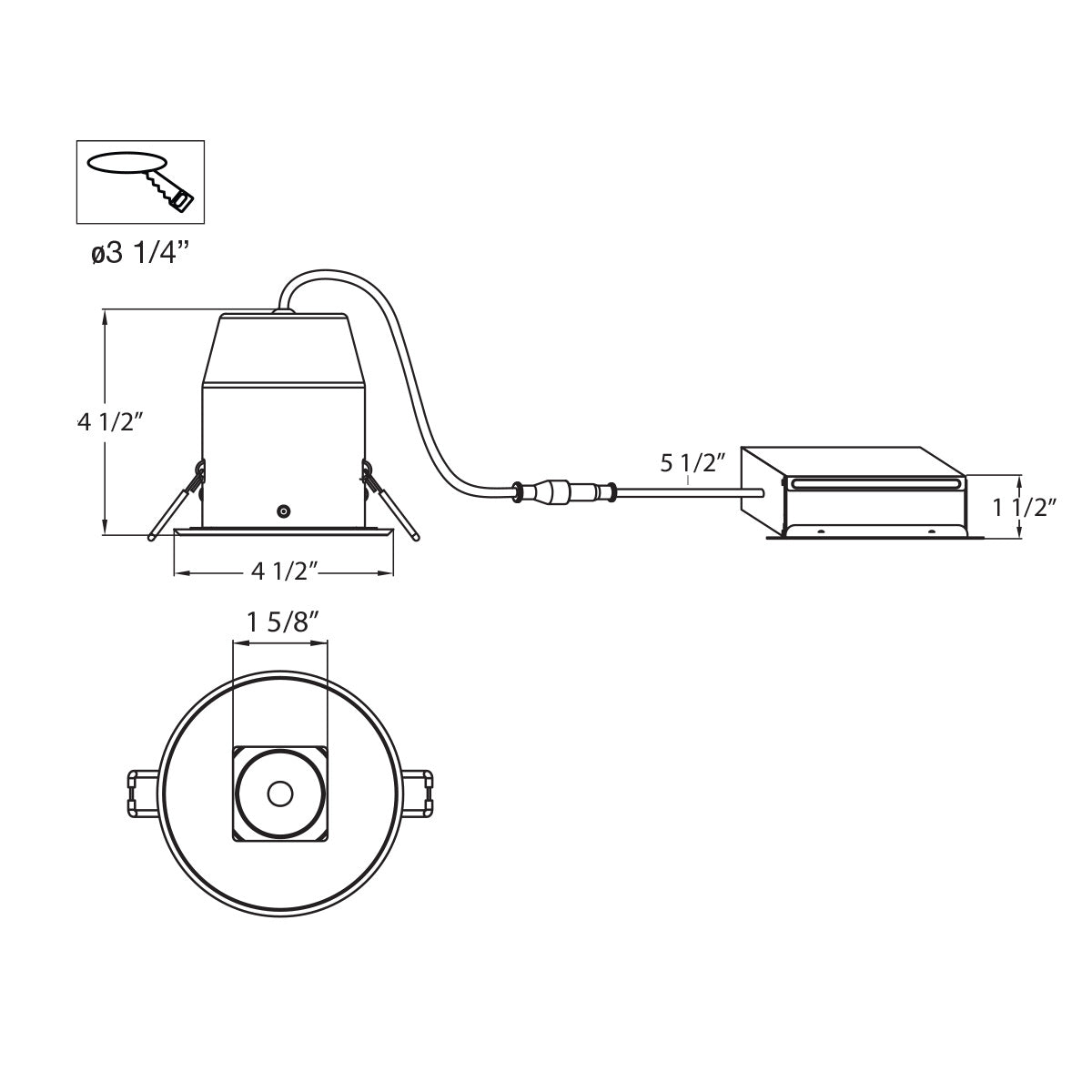 LED REC,3 1/4IN,REG,RD,30K,WHT in White
