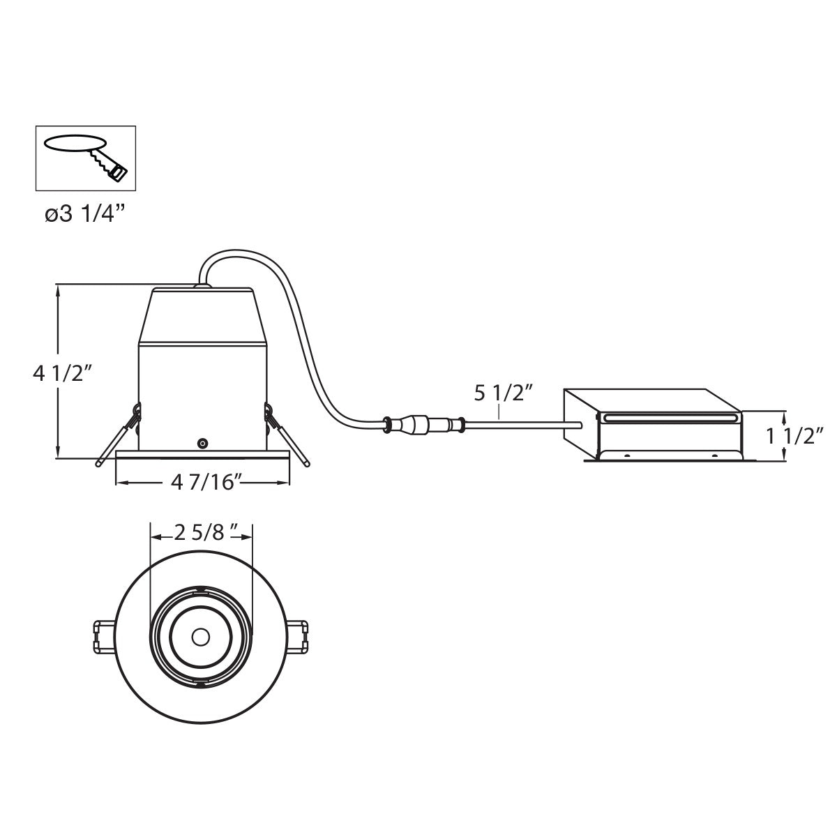 LED REC, 3 1/4IN, GMB, RD, 30K, BN in Brushed Nickel