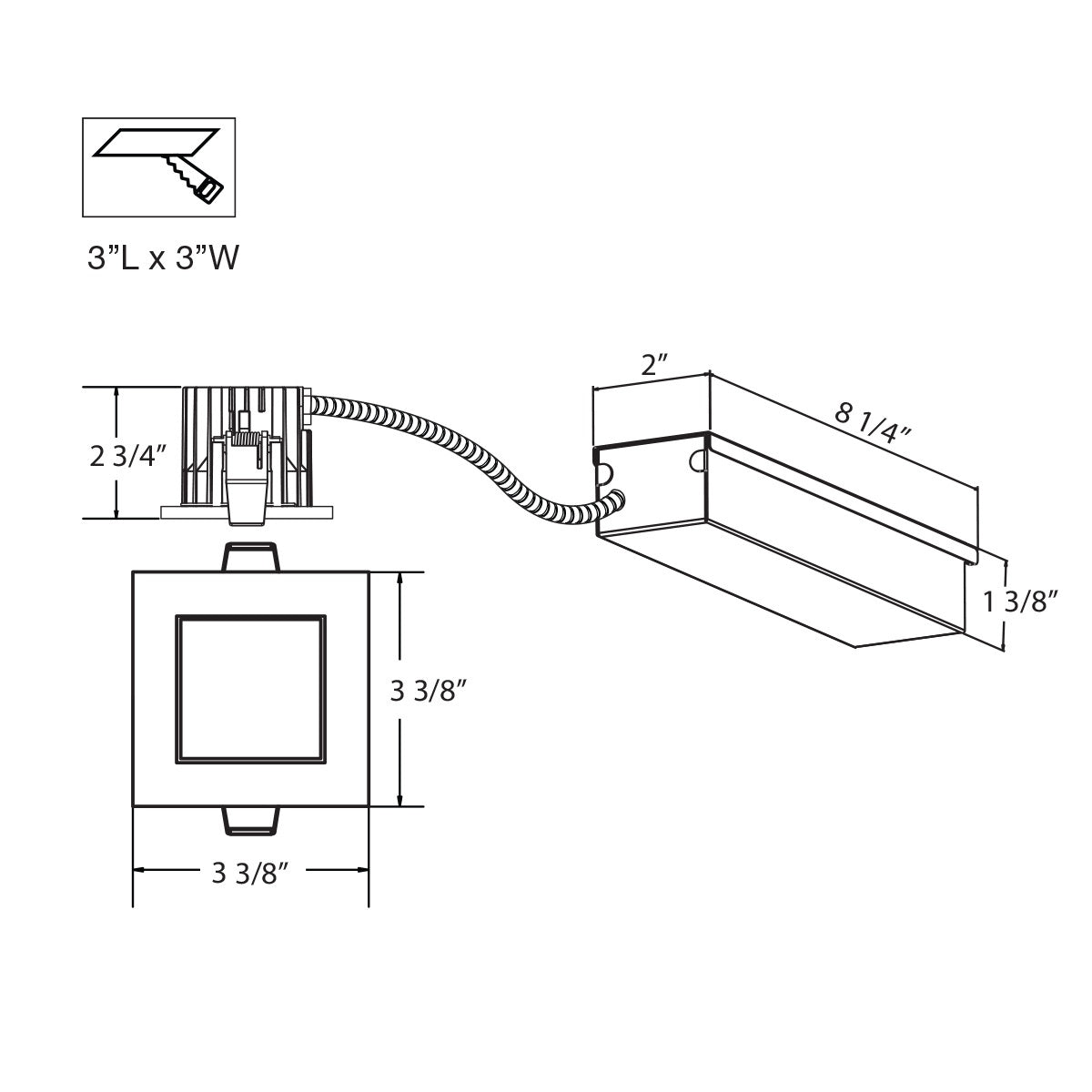 Amigo LED Recessed Fixture in White