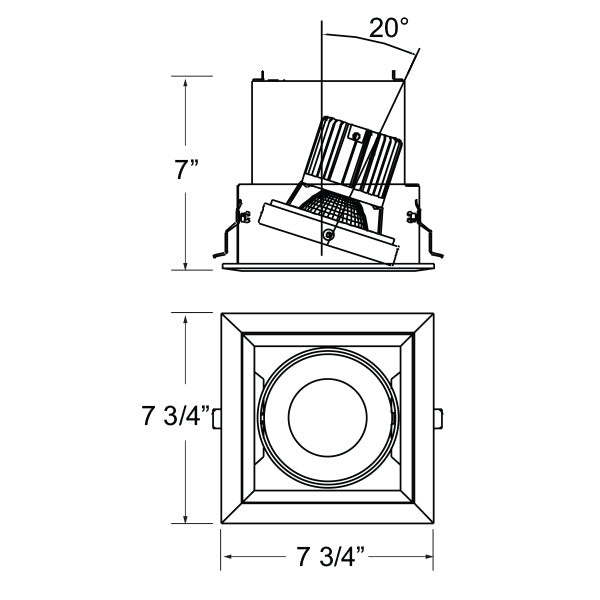 26W Multi LED Recessed Fixture in White