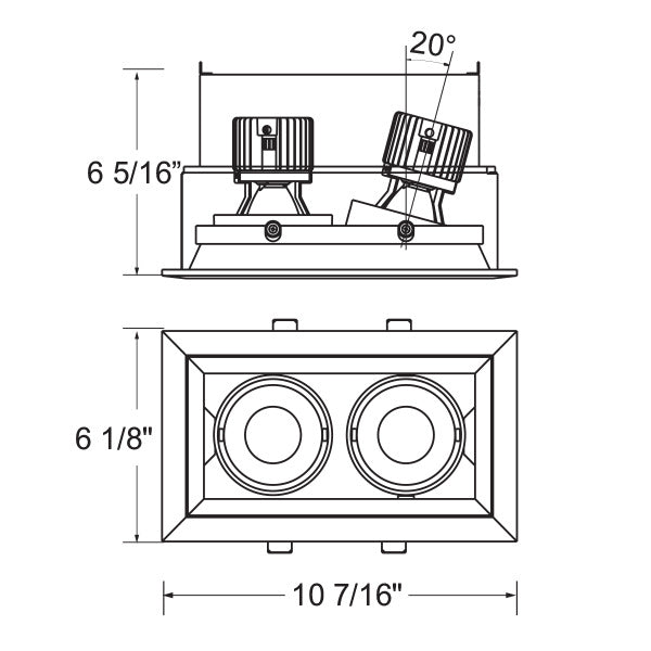 15W Multi LED Recessed Multiple in White
