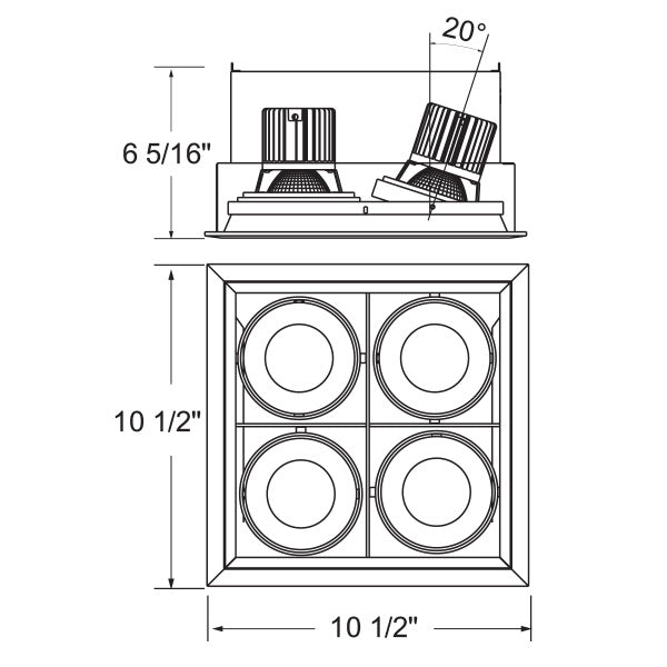 15W Multi LED Recessed Multiple in White