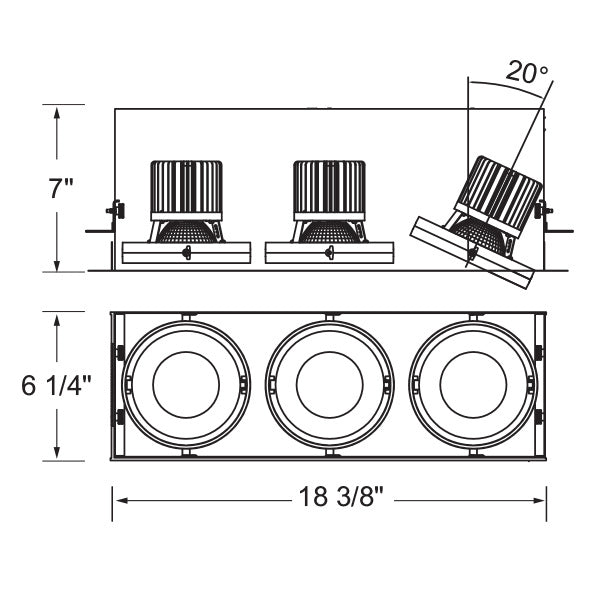 26W Multi LED Recessed Multiple