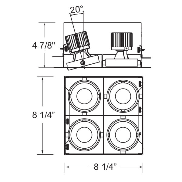 15W Multi LED Recessed Multiple