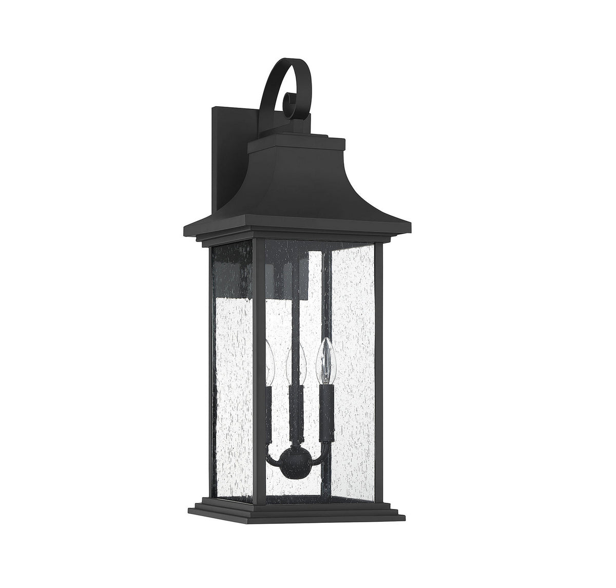 Hancock Three Light Outdoor Wall Sconce in Matte Black