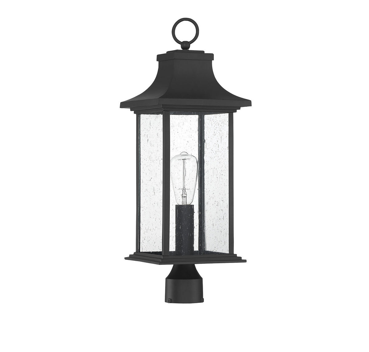 Hancock One Light Post Lantern in Matte Black