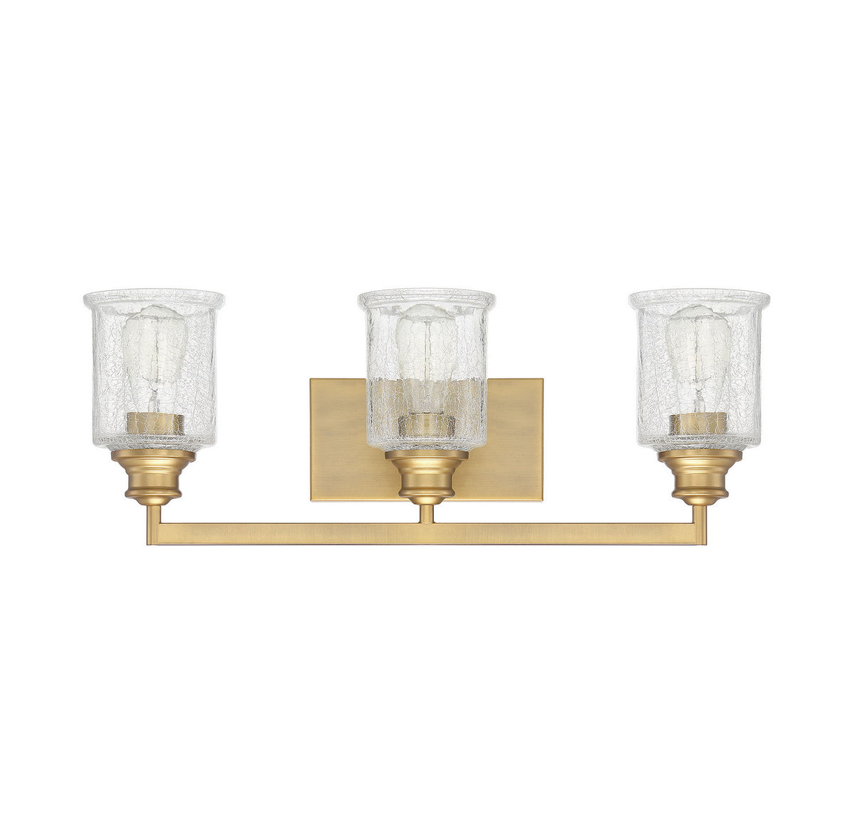 Hampton Three Light Bath Bar in Warm Brass