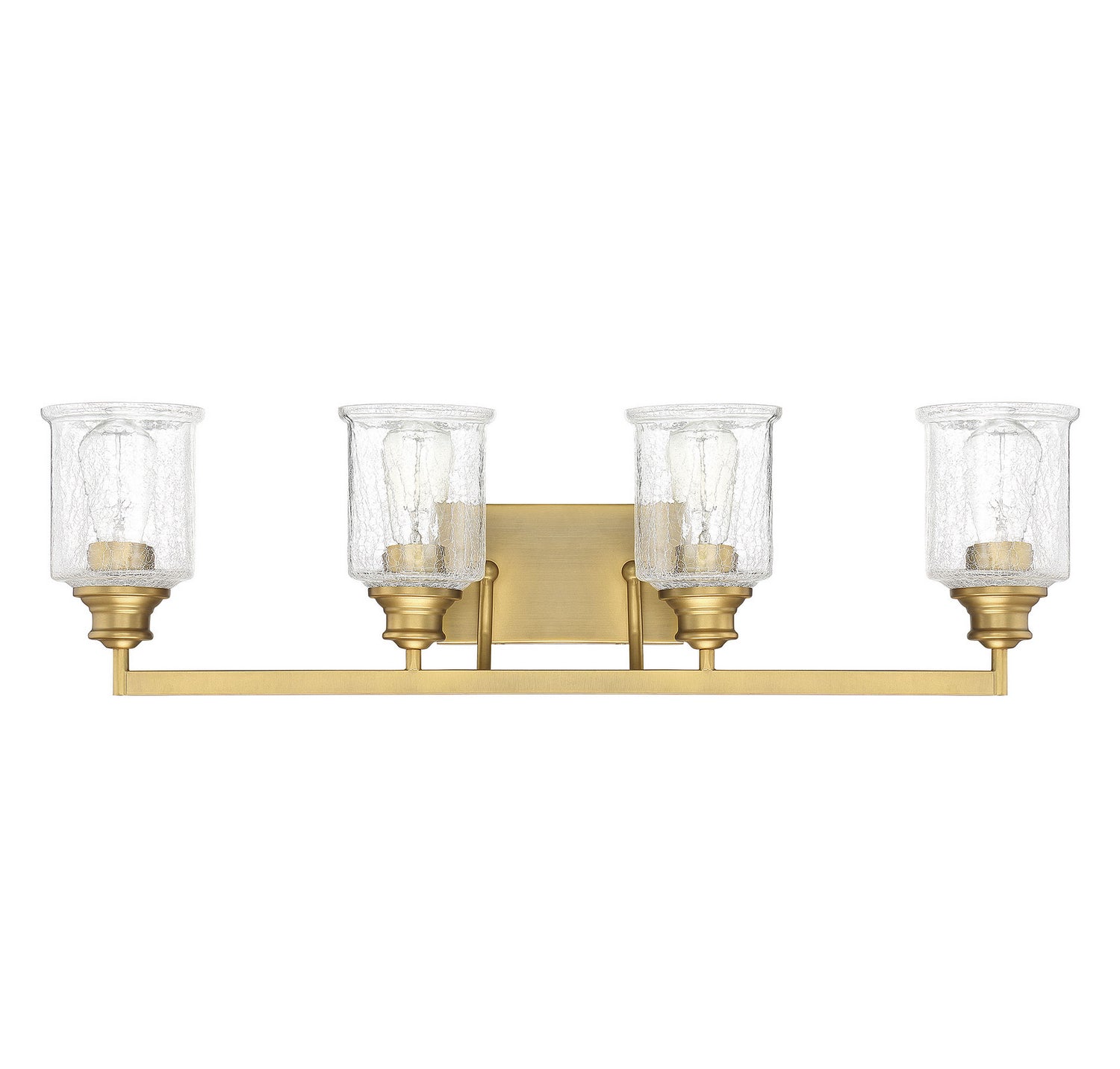 Réglette de salle de bain Hampton à quatre lumières en laiton chaud