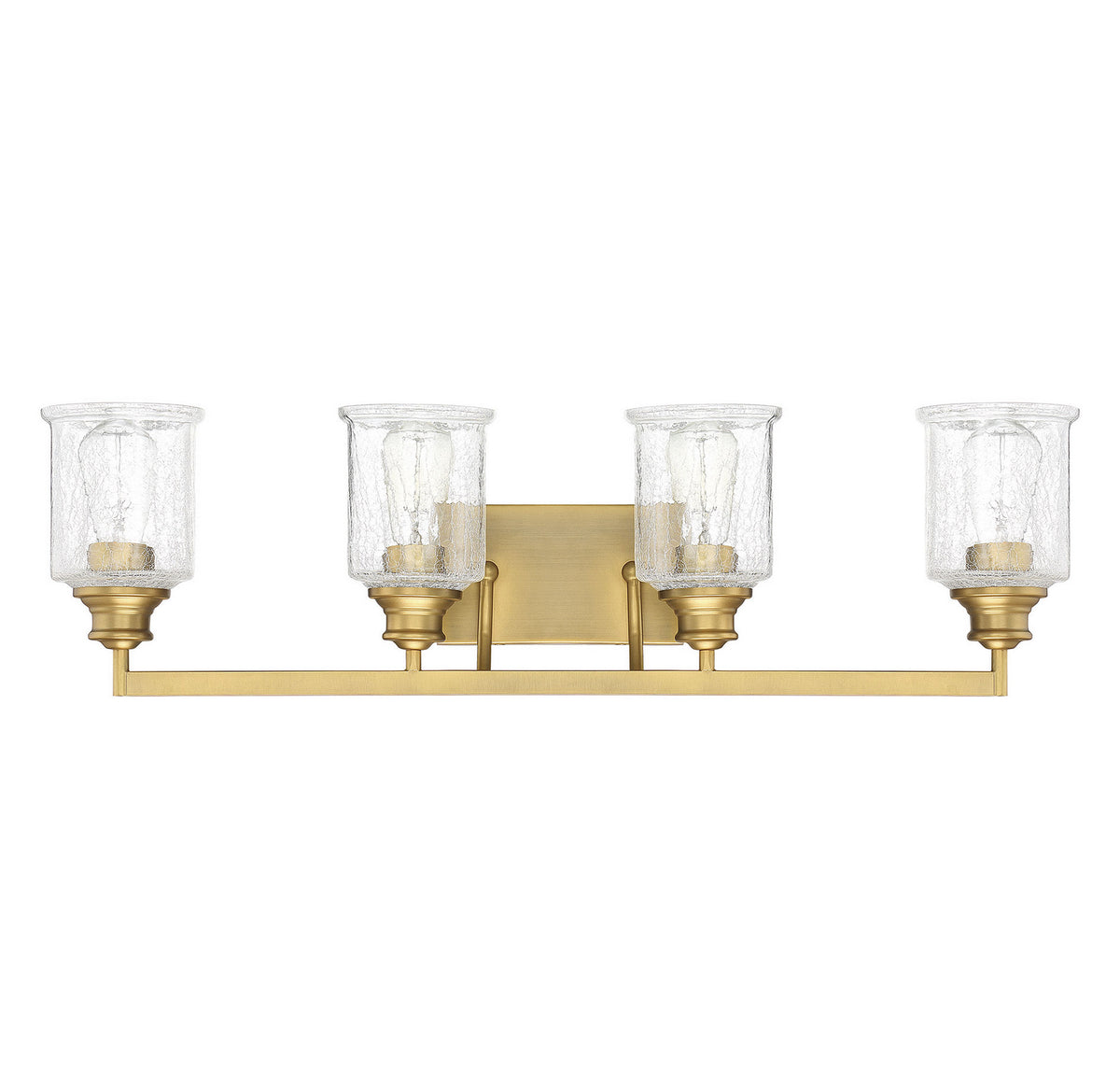 Hampton Four Light Bath Bar in Warm Brass
