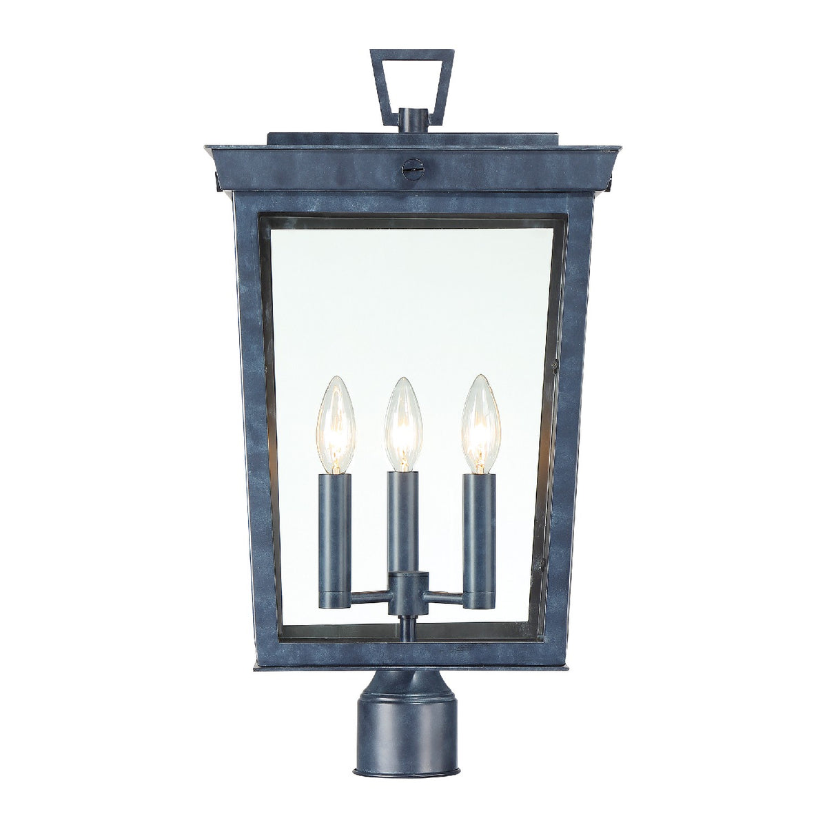 Belmont Three Light Outdoor Post Mount in Graphite