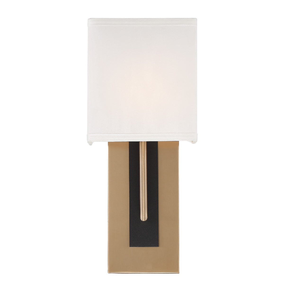 Brent One Light Wall Sconce in Vibrant Gold + Black Forged