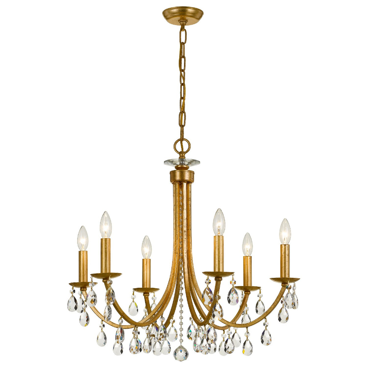 Bridgehampton Six Light Chandelier in Antique Gold