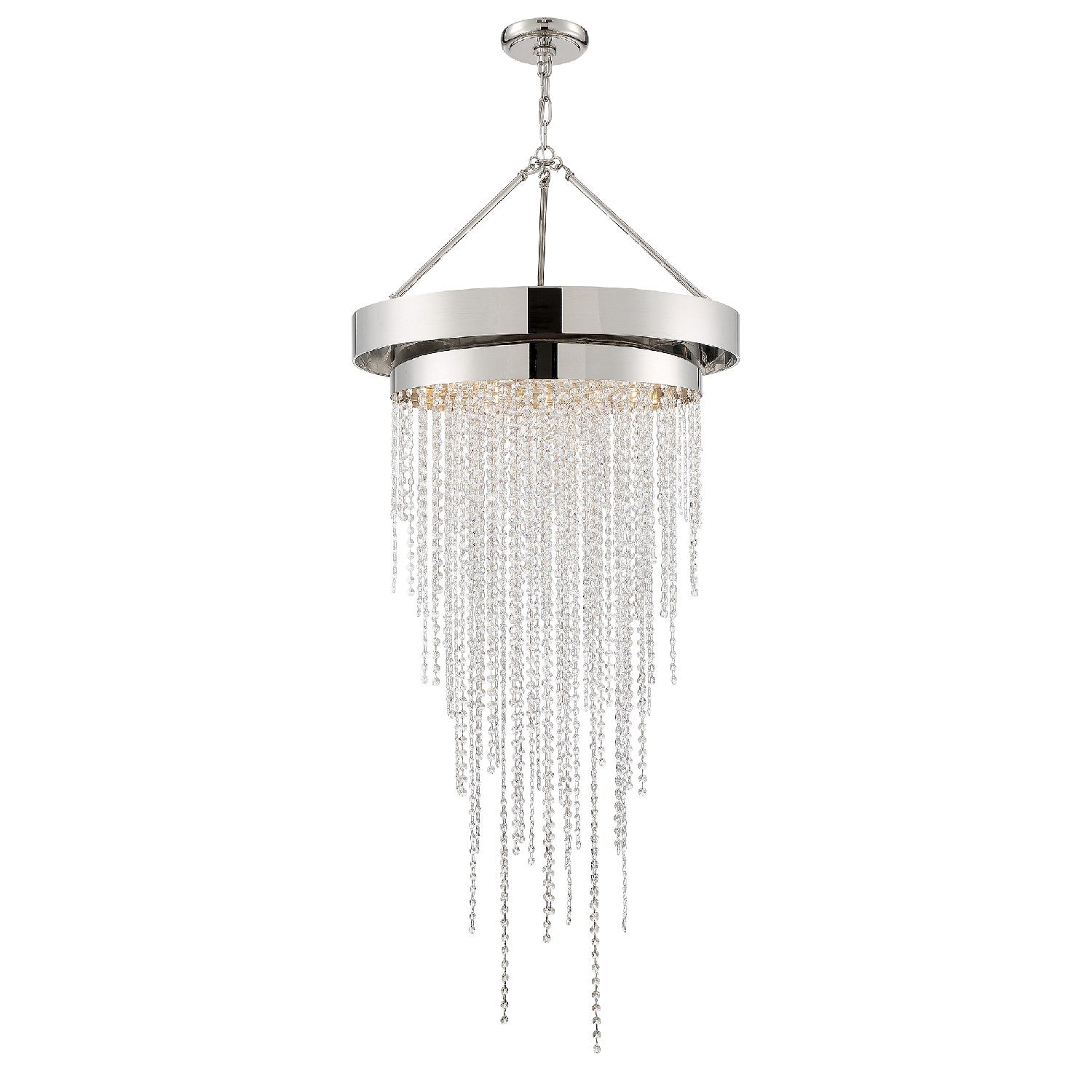Clarksen Six Light Chandelier in Polished Nickel