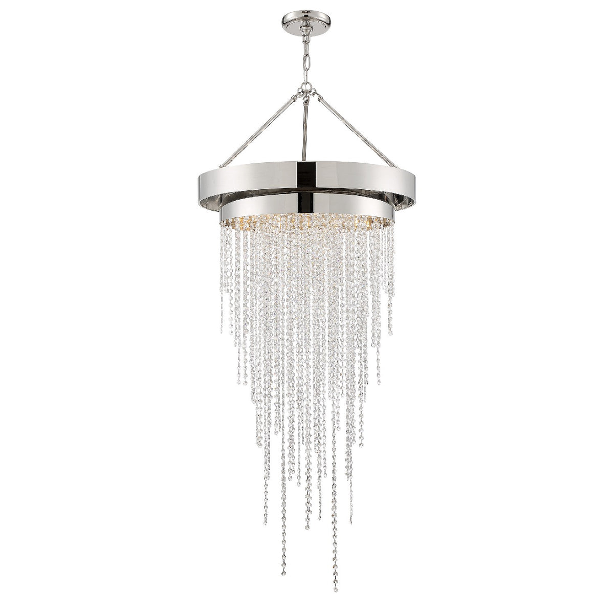 Clarksen Six Light Chandelier in Polished Nickel