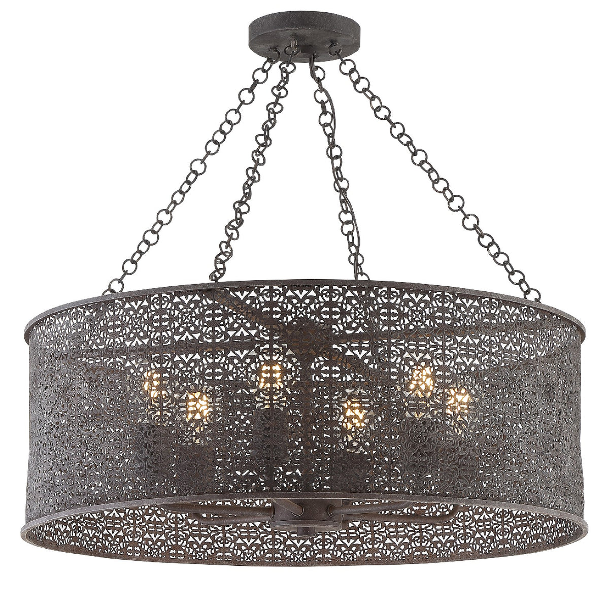 Jasmine Six Light Chandelier in Forged Bronze
