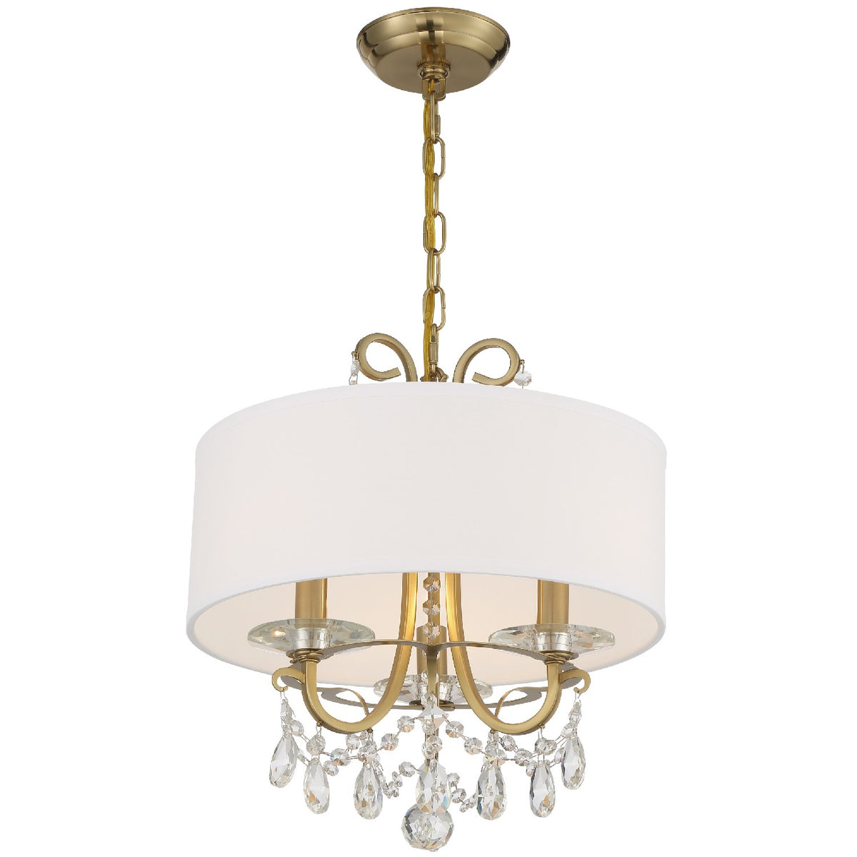 Othello Three Light Chandelier in Vibrant Gold