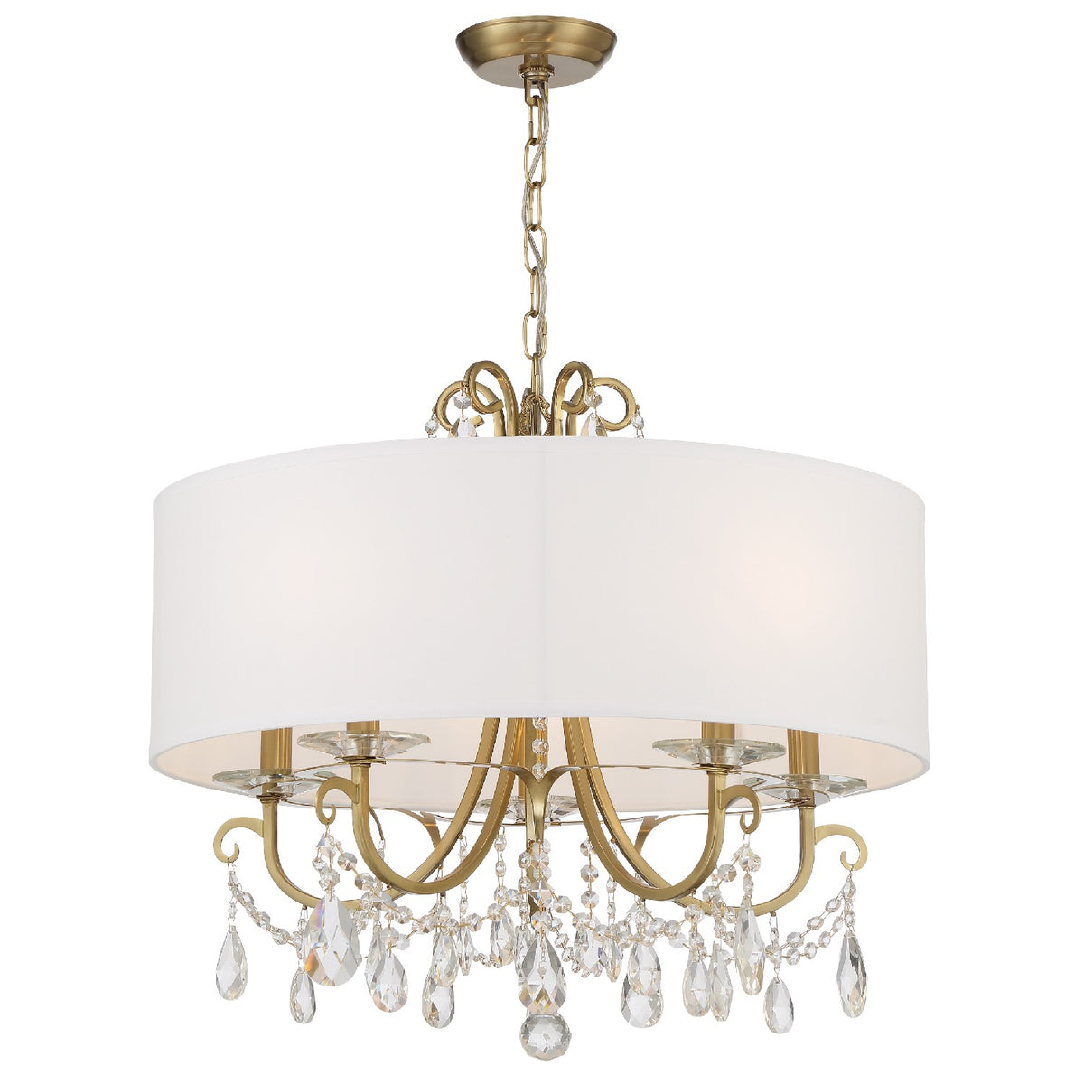 Othello Five Light Chandelier in Vibrant Gold
