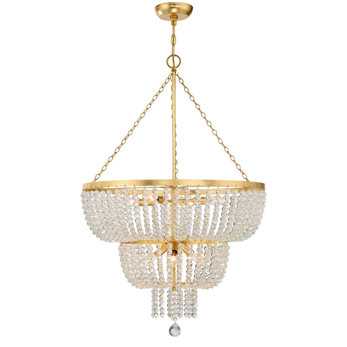 Rylee Eight Light Chandelier in Antique Gold