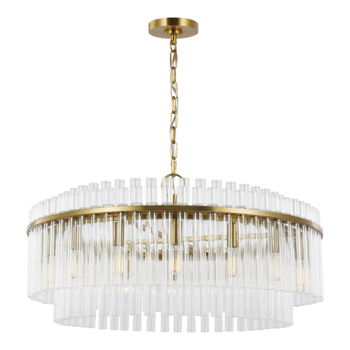 Beckett 16 Light Chandelier in Burnished Brass